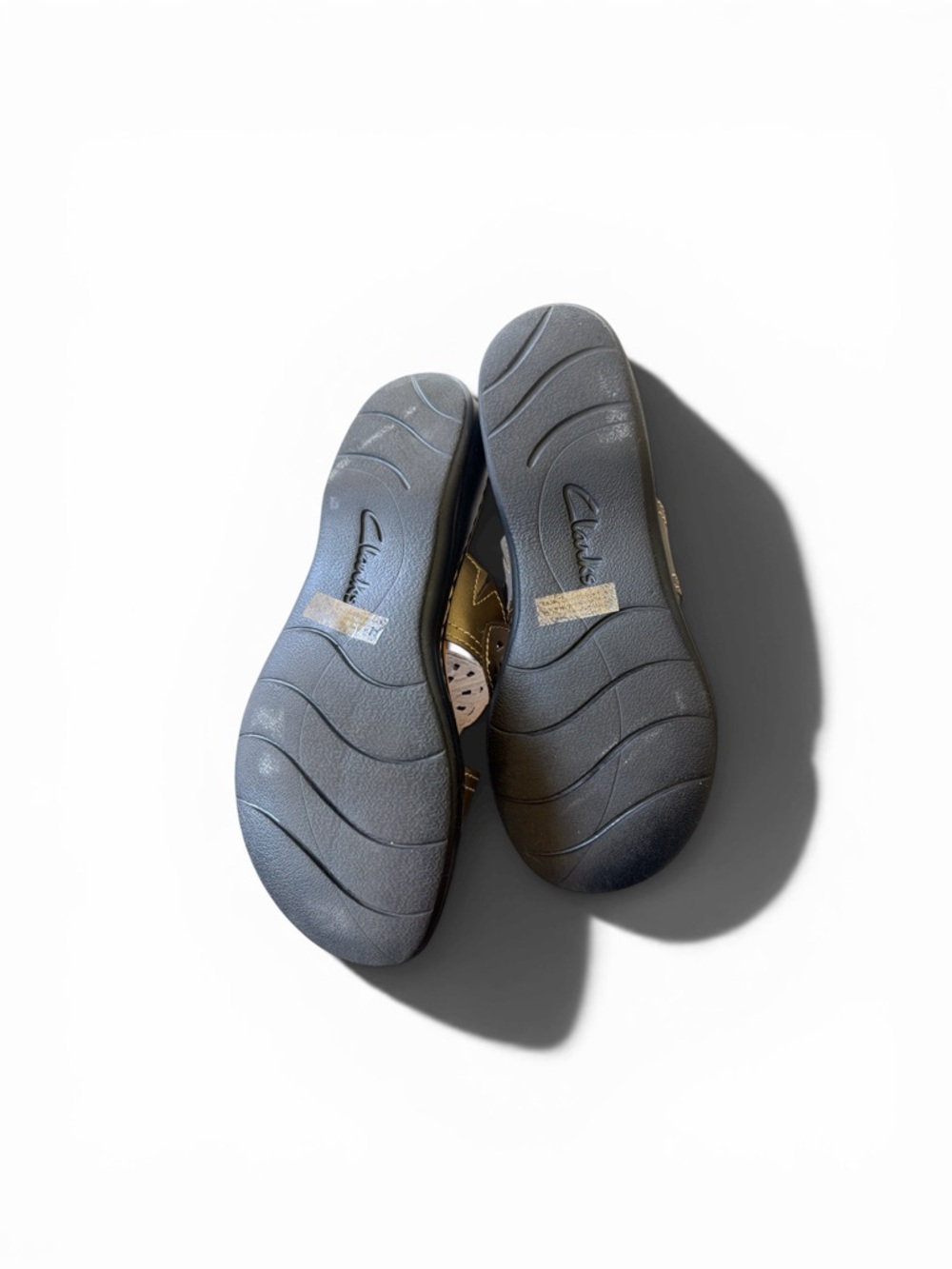 Clarks Women's Pewter Decorative Leather Slide Sandals Size 11 - Picture 3 of 3